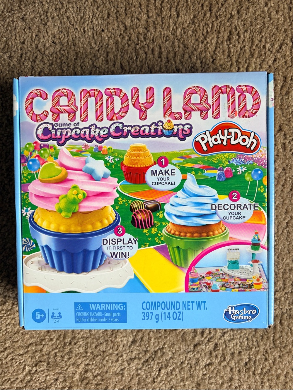 Hasbro Play-Doh Candy Land Cupcake Creations - Pink, Blue, Yellow, Green